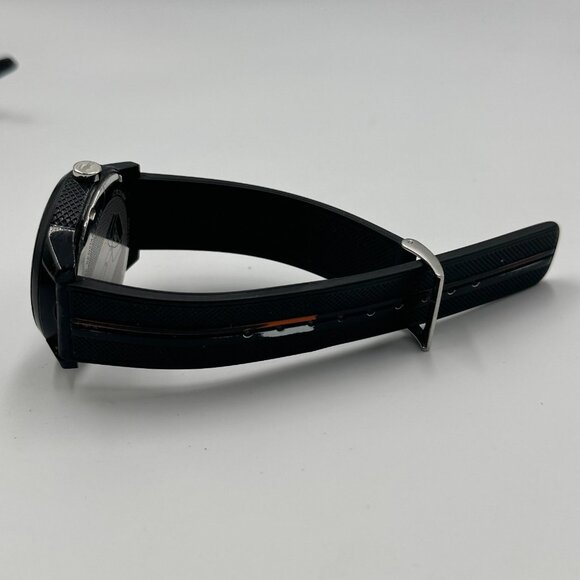 Lacoste Watch Men Black 42MM Round Dial Silicone Band New Battery 9.5" - Picture 7 of 12